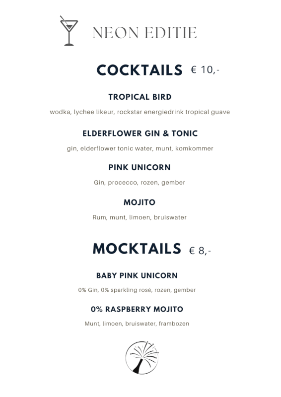 Cocktailkaart Azotod NEON 5 okt in Azotod Utrecht